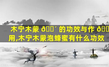 木宁木蒙 🌴 的功效与作 🐦 用,木宁木蒙泡蜂蜜有什么功效